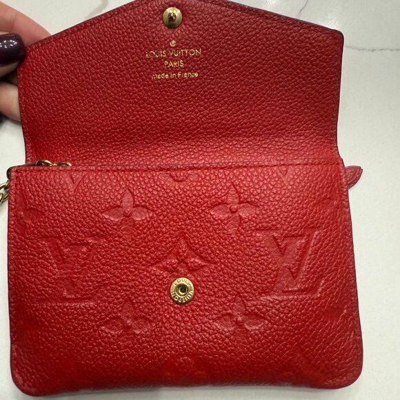 LOUIS VUITTON Empreinte Pochette Clé Wallet with Flap Coin key holder in RED - Picture 2 of 9